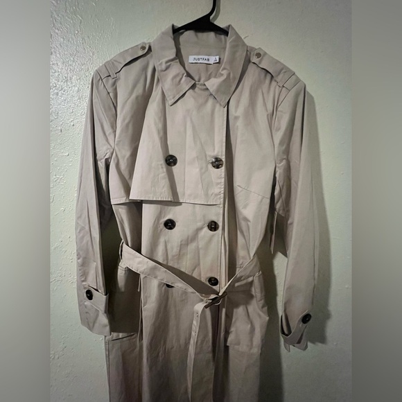 JUSTFAB Classic Tan Trench Coat - Picture 6 of 8